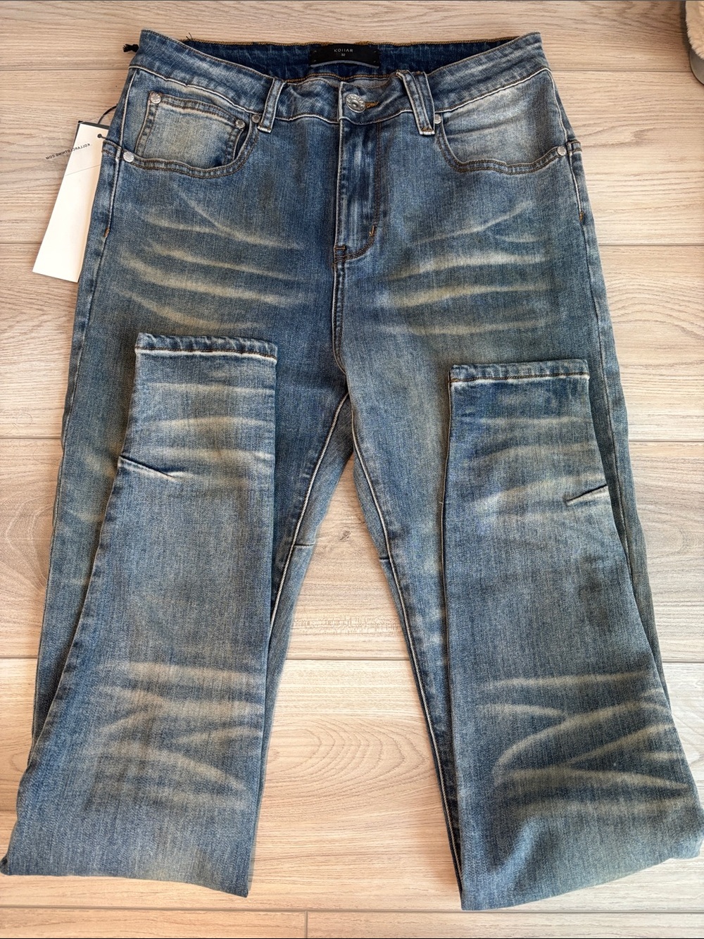 NWT Kollar Men's Blue Washed Denim Jeans